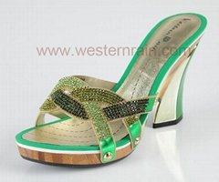 Lady Leather and Rhinestone sandals