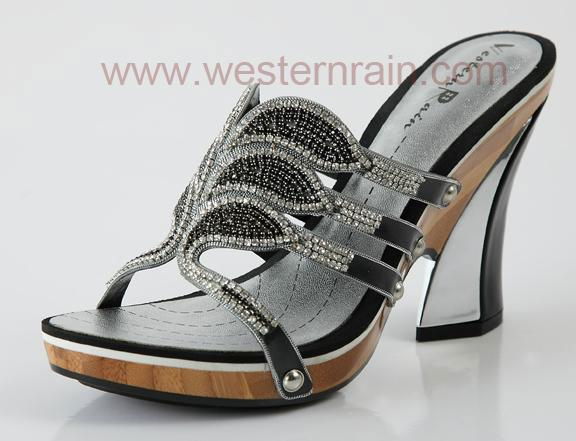 Lady Leather and Rhinestone sandals