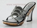 Lady Leather and Rhinestone sandals