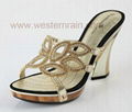 Lady Leather and Rhinestone Sandals 1