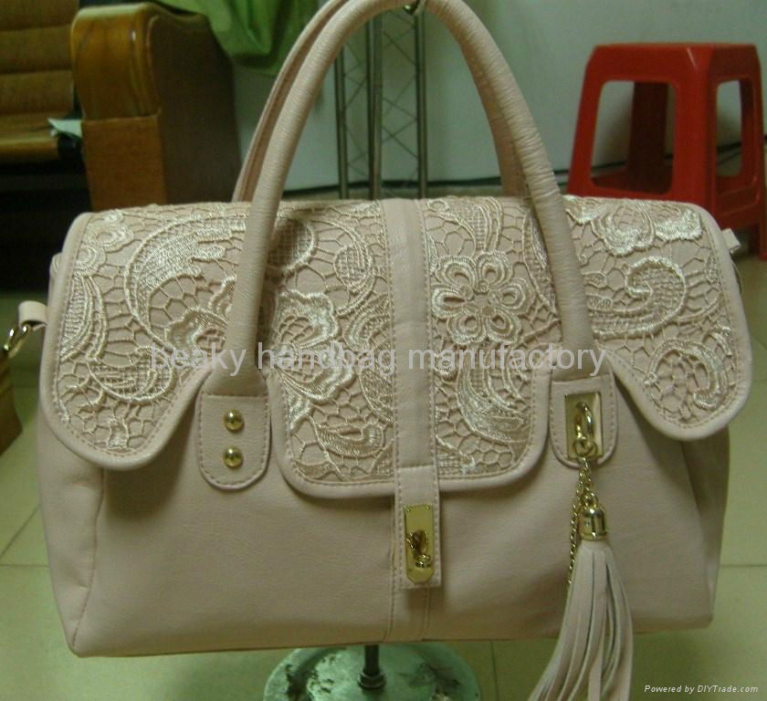 Latest design Stylish Women lace handbag /Stylish Women PU Leather bag 3