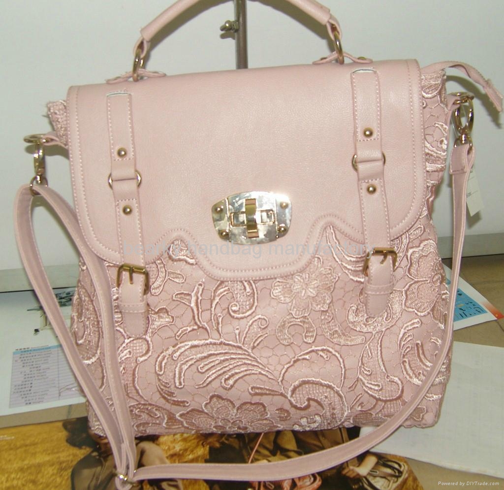 Latest design Stylish Women lace handbag /Stylish Women PU Leather bag 4