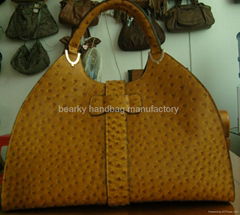 leisure ostrich print fashion handbag