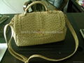 leisure ostrich print fashion handbag for women 5