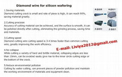 Diamond cutting wire for silicon wafer