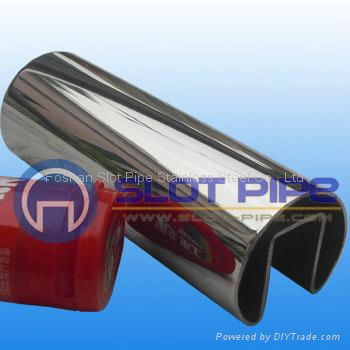 stainless steel single slot tube mirror polish