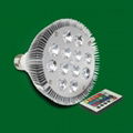 High power 12W RGB led color changing par38 light(with remote controller)