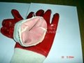Red pvc gloves interlock liner/jersey liner 2