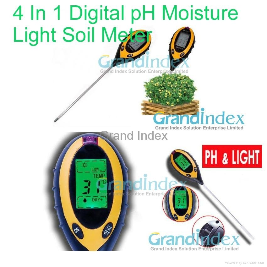 4 In 1 Digital pH Moisture Light Soil Meter  KC300A 2