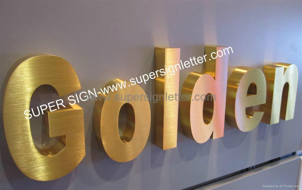 golden steel sign letter 2