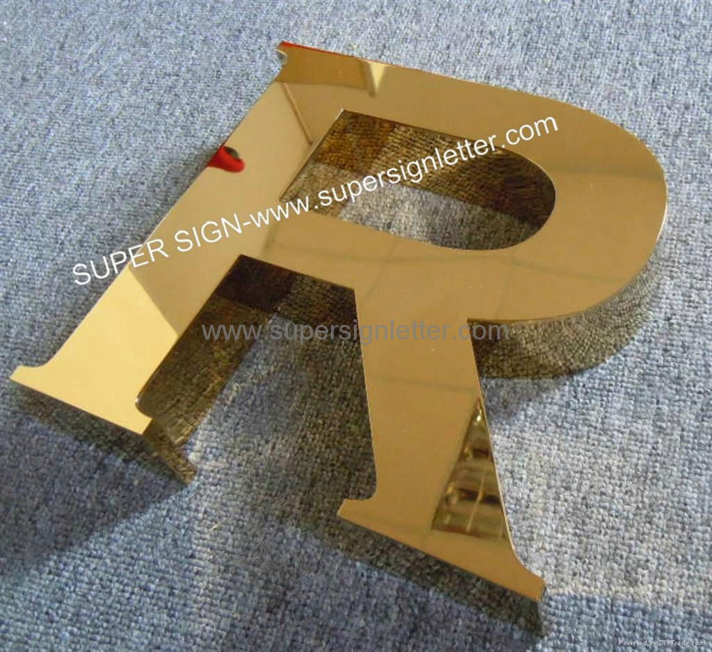 golden steel sign letter 3