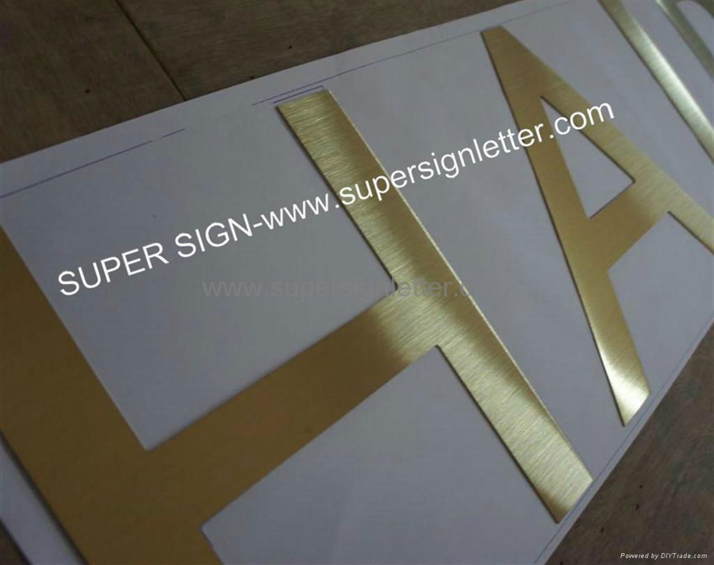 golden steel sign letter 4