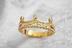 18K Gold Plated Crown Ring Manufacture Making Supplier