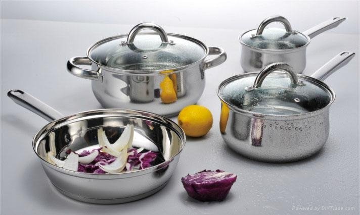 7pcs stainless steel cookware set capsule bottom cookware set