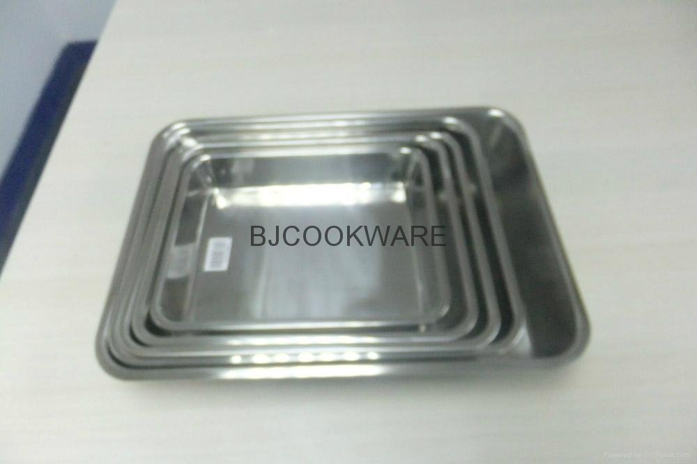stainless steel square deep tray