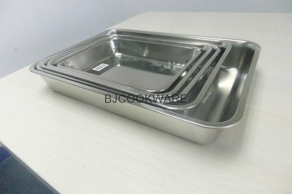 stainless steel square deep tray 2