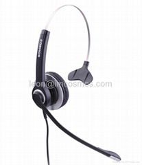 Corded headset call center headset