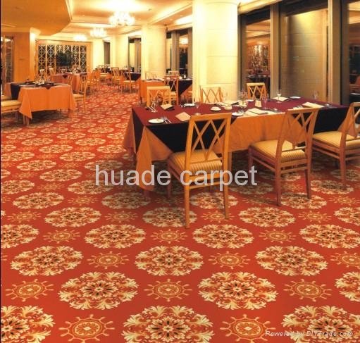 Red Color Wilton Carpet for Restaurant 