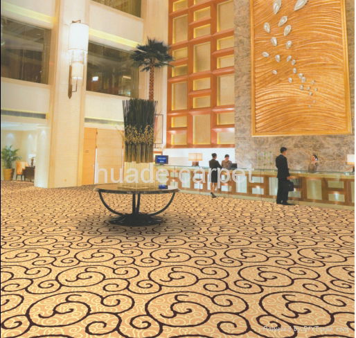 Warm Color Wilton Carpet Used for Hotel Hallway ,Lobby 