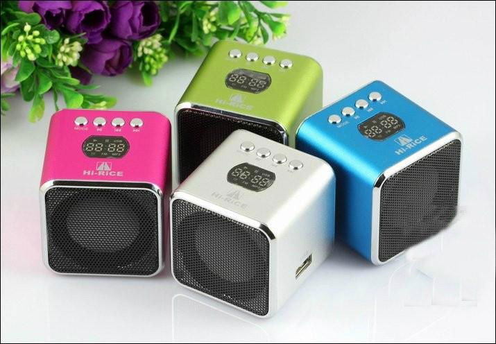 Hi-Rice SD-100 Mini Multimedia Speaker with FM use TF card+USB Flash+LED display