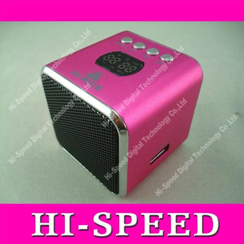 Hi-Rice SD-100 Mini Multimedia Speaker with FM use TF card+USB Flash+LED display 3