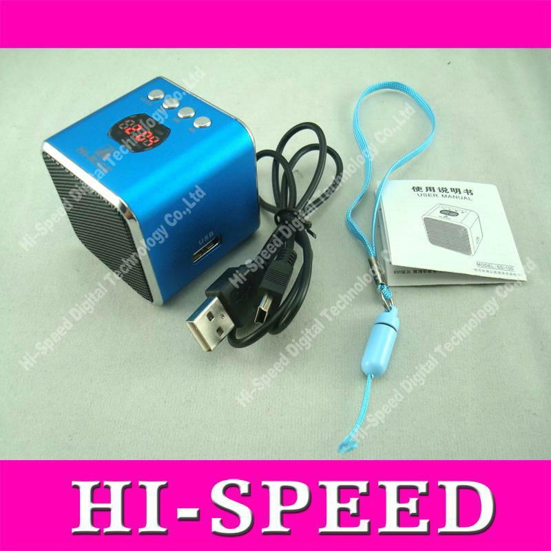 Hi-Rice SD-100 Mini Multimedia Speaker with FM use TF card+USB Flash+LED display 5