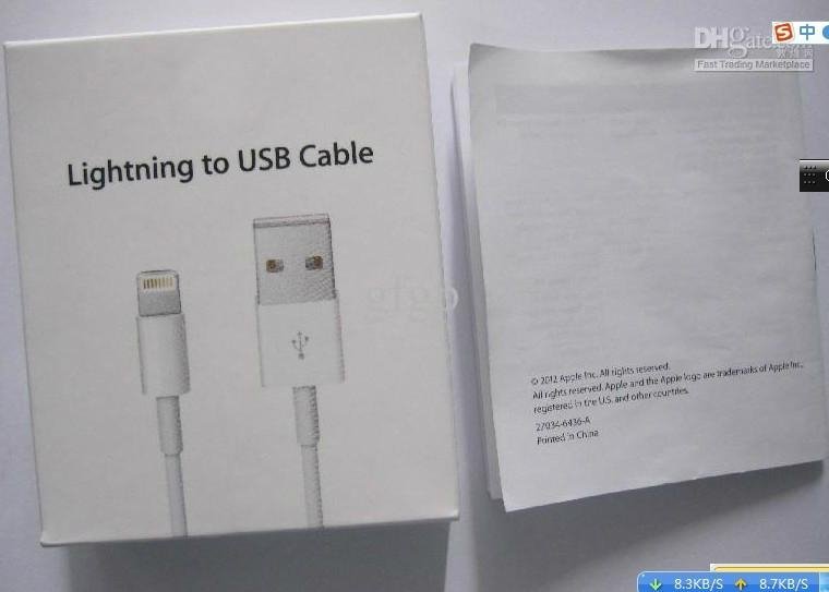 Lightning 8pin USB 2.0 Charging Sync Cable For iPhone5 5