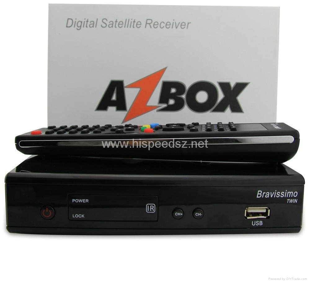 Azbox Bravissimo Satellite Receiver Twin Tuner Support Nagra3 Decoder 