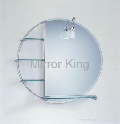 bahtroom mirror with stainless stell shelves(fogless mirror can be offered)