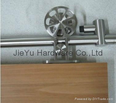 Free shipping elegant stainless mordern slide barn door hardware for wood door 5