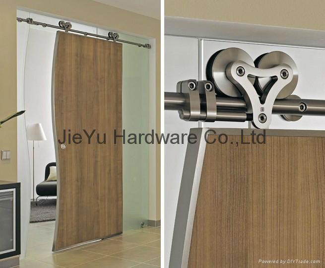 Free shipping morden stainless sliding barn door hardware for wood door