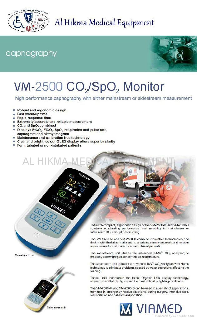 CAPNOGRAPHY VM 2500 CO2, SPO2 MONITOR