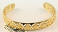 Gold Plated Fashion Stainless Steel Hollow Out Bangle 1