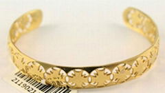 Gold Plated Fashion Stainless Steel Hollow Out Bangle