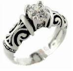 Beautiful Woman Stainless Steel Plating Rings 5