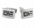  Texture Men's  Fashion Steel Cufflinks