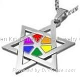 Rainbow Steel Ring Pendant Cufflink