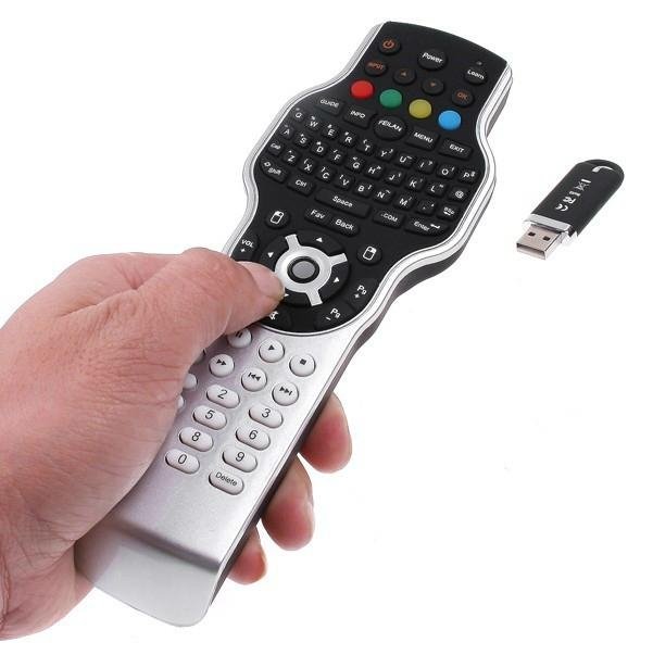 2.4G RF mini wireless keyboard Jogball mouse + IR learning Remote for Google 