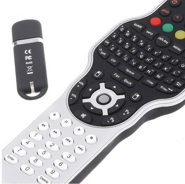 2.4G RF mini wireless keyboard Jogball mouse + IR learning Remote for Google  3
