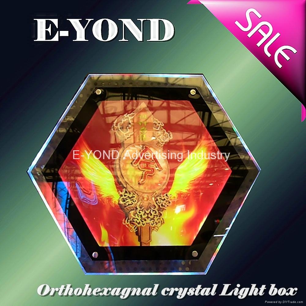 HOT ultrathin sexangle LED Crystal Light Boxes