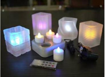 Rechargeable candle set for 4 2