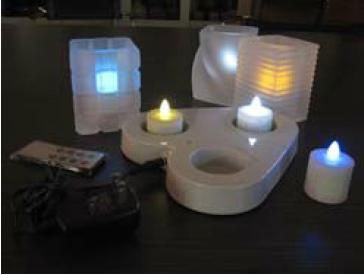 Rechargeable candle set for 3