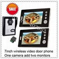  Wireless 7inch video door phone intercom systems with remote control and memory