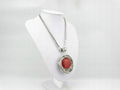 2012 fashional  necklace with big red  turquoises 1