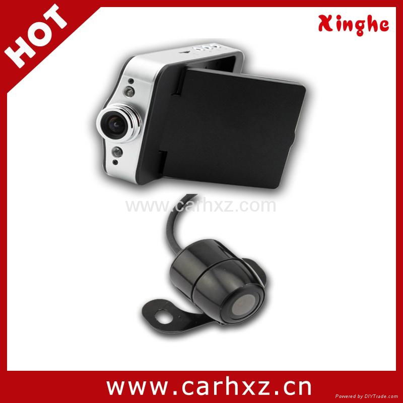 HD720P Dual Camera Car Black Box 140 degree front camera with external VGA lens 4