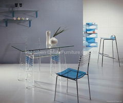 ACRYLIC DINING TABLE AND CHAIR SETS