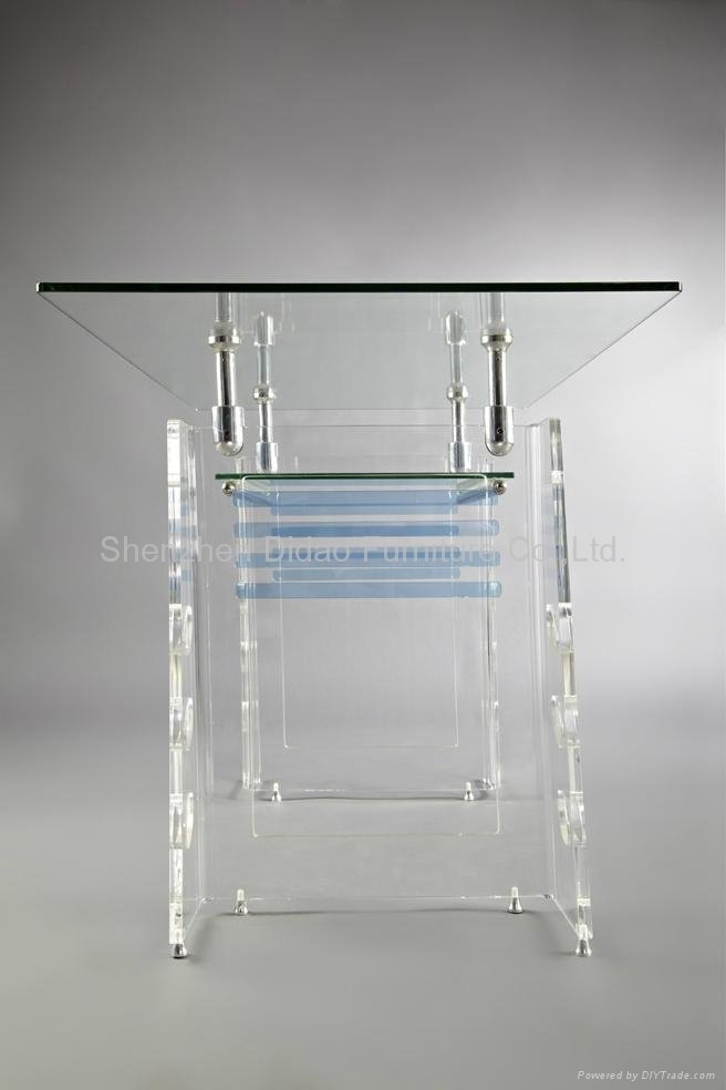 ACRYLIC DINING TABLE AND CHAIR SETS 5