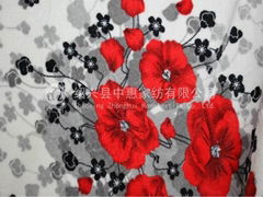 printed both side brushed coral fleece fabric