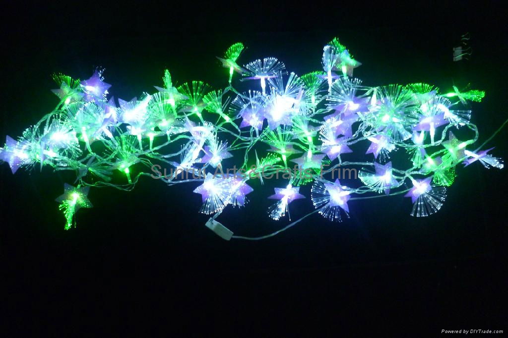 LED christmas lights with optical fiber flowers multi colors available 2