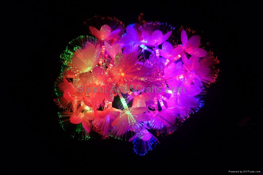 LED christmas lights with optical fiber flowers multi colors available 3